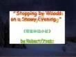stopping by woods on a snowy赏析
